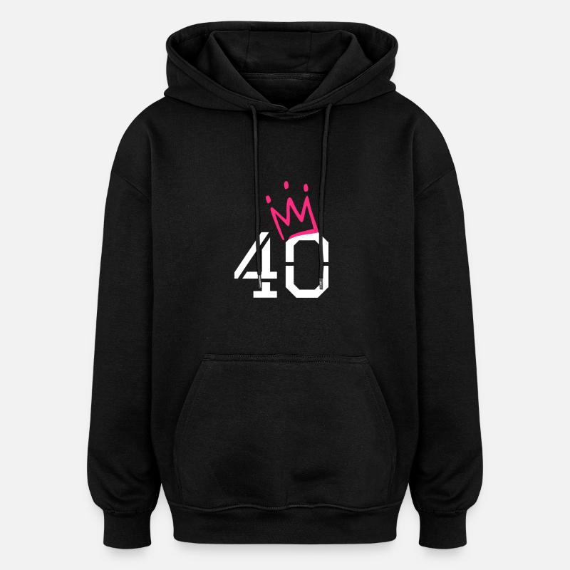 40 - Sweat à capuche oversize unisexe - noir