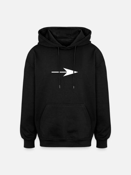 Flèche droite - Sweat à capuche oversize unisexe - noir
