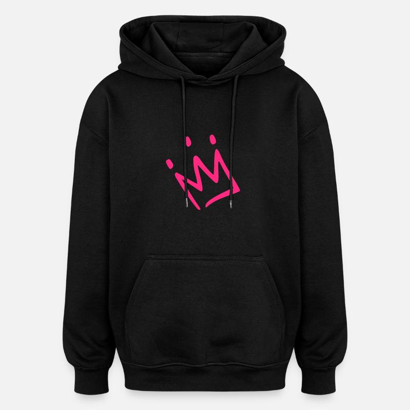 Krone Rosa - Oversized Unisex Hoodie - Schwarz