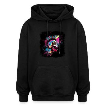 Punk Zombie Mohawk - Oversized Unisex Hoodie - black - Front - Noah (186cm)