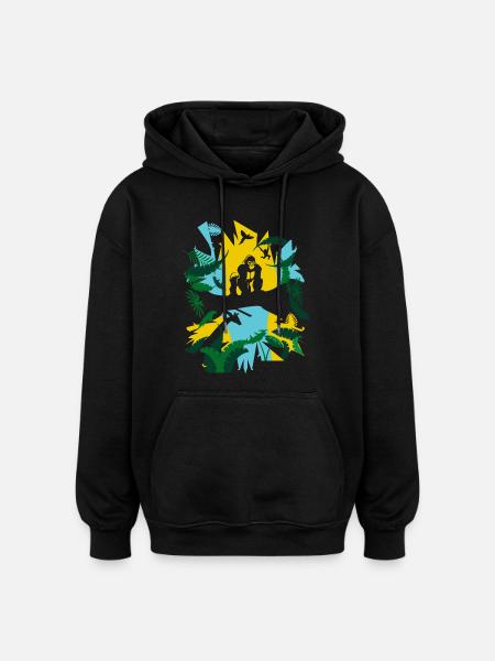 Jungle gorilla - Oversized Unisex Hoodie - black