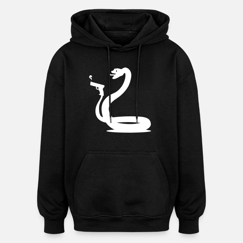 drôle de serpent - Sweat à capuche oversize unisexe - noir