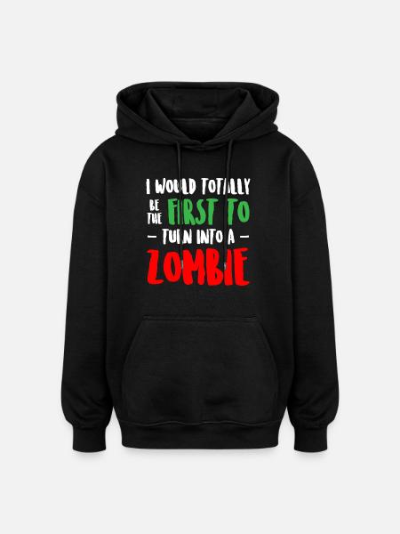 Funny Zombie - Oversized Unisex Hoodie - black