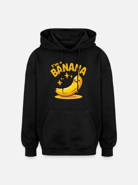 Autocollant Banane Costume de Carnaval - Sweat à capuche oversize unisexe - noir