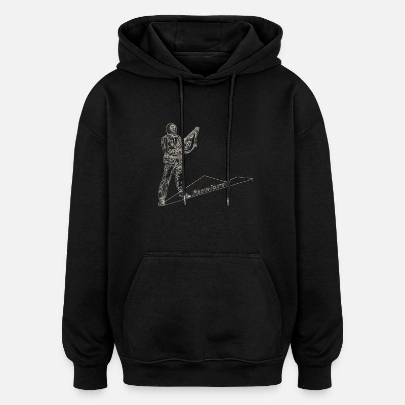 RIBELLU E CLANDESTINU - Sweat à capuche oversize unisexe - noir