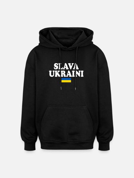 Slava ukraini - Oversized Unisex Hoodie - black