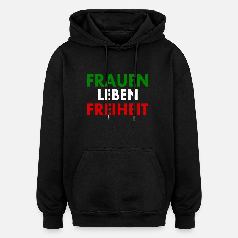 Frauen leben freiheit - Oversized Unisex Hoodie - Schwarz