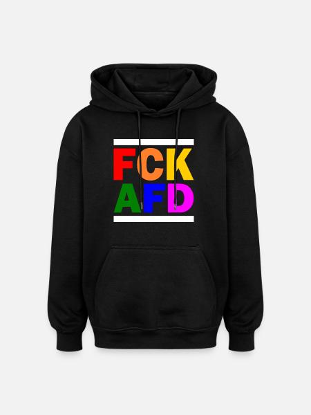 Fck afd - Oversized Unisex Hoodie - Schwarz