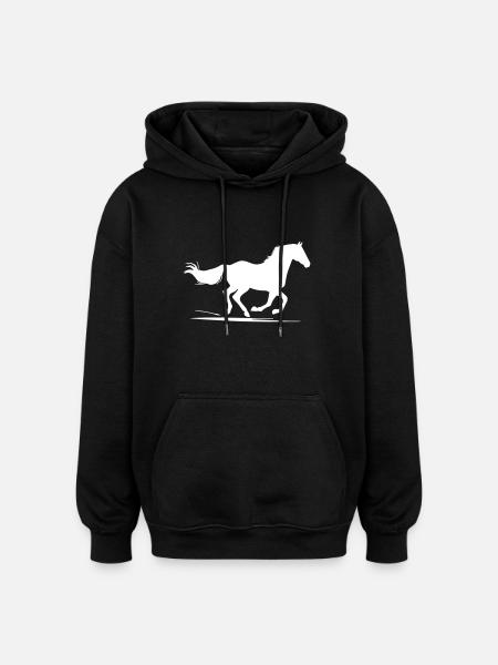 Galloping Horse - Oversized Unisex Hoodie - black