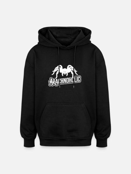 Arachnoholic Big Hairy Spider Silhouette - Oversized Unisex Hoodie - black