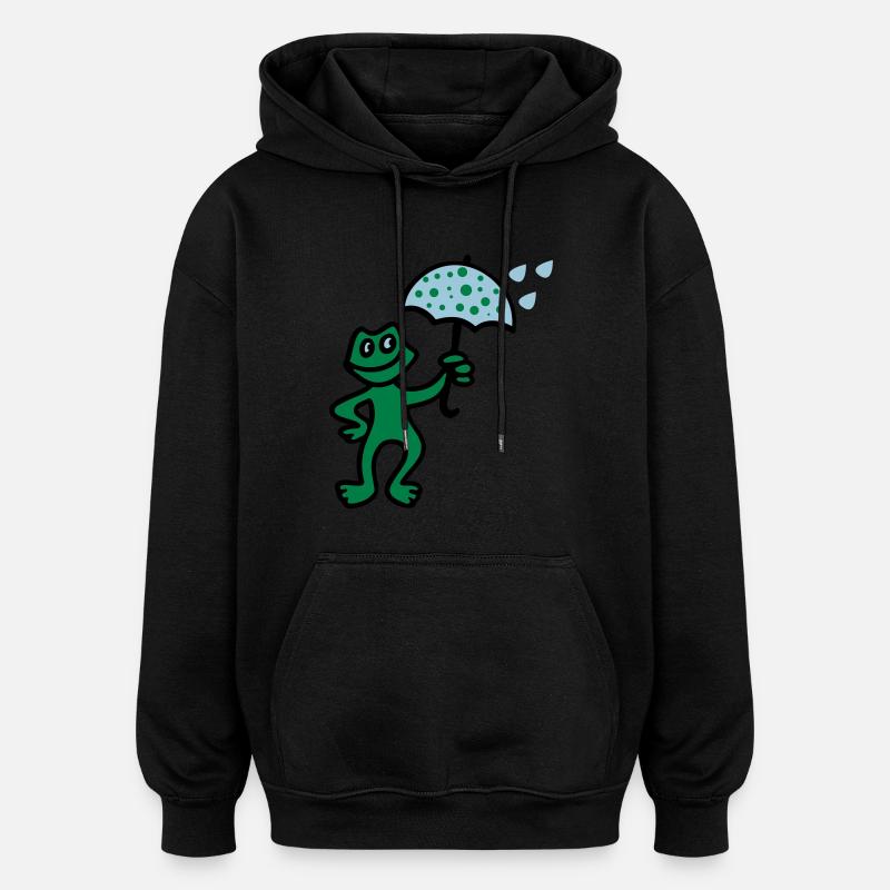 Wetterfrosch - Regen - Oversized Unisex Hoodie - Schwarz