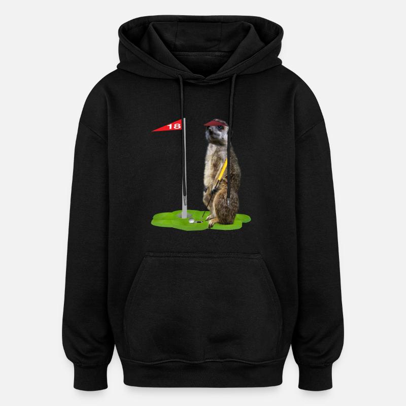 Golf-Erdmännchen - Oversized Unisex Hoodie - Schwarz