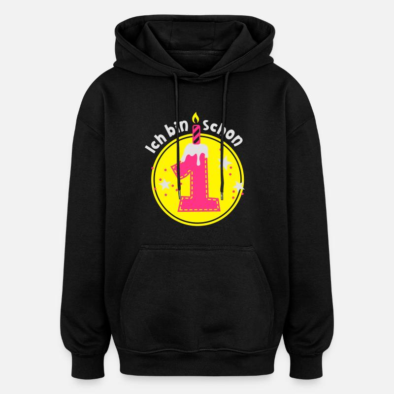 Juste un an - Sweat à capuche oversize unisexe - noir