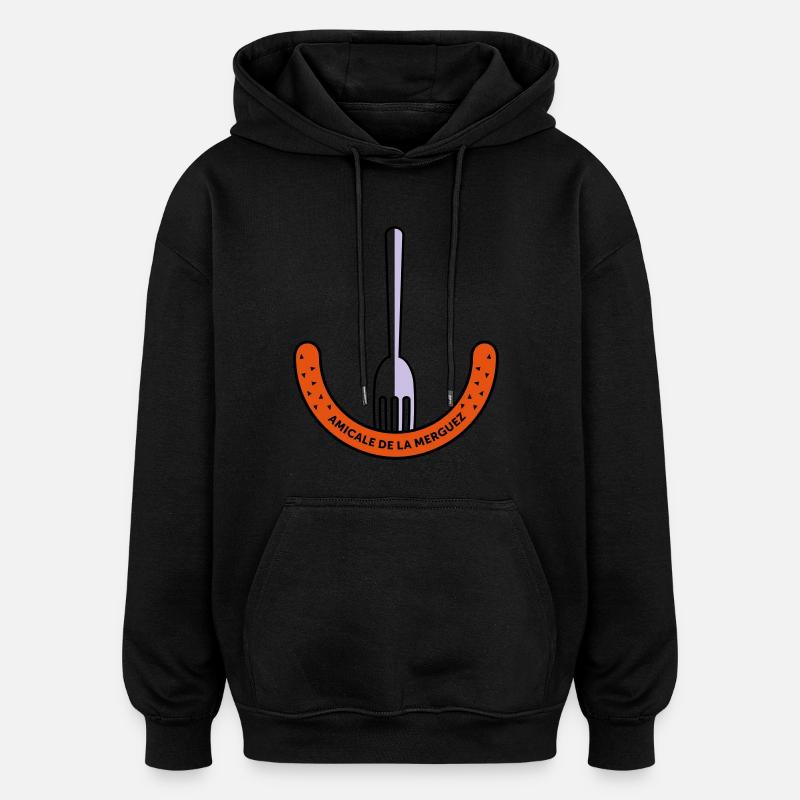 Amicale de la Merguez - Sweat à capuche oversize unisexe - noir