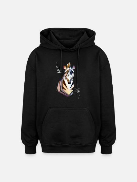 zebra queen of spades - Oversized Unisex Hoodie - Schwarz