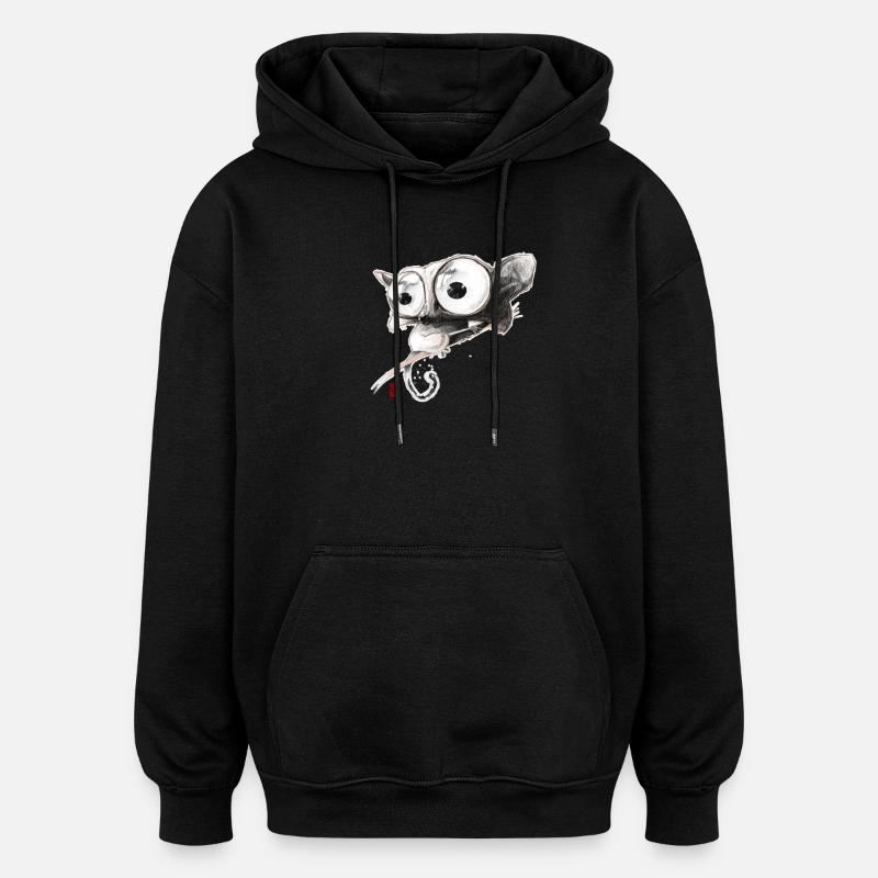Sketchy Tarsier - Sweat à capuche oversize unisexe - noir