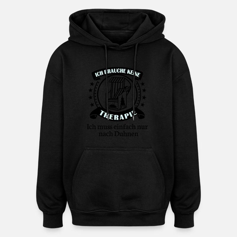 Cuxhaven Duhnen - Oversized Unisex Hoodie - Schwarz