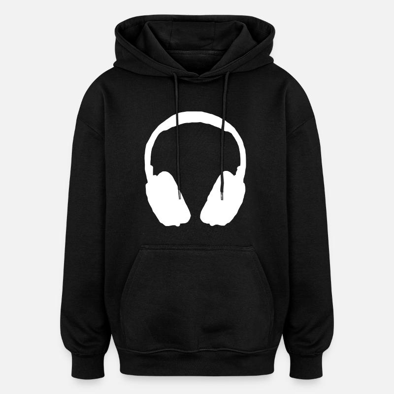 Musique casque - Sweat à capuche oversize unisexe - noir