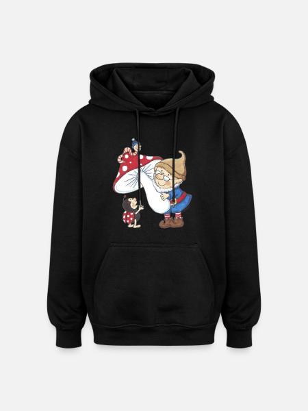 Wichtel_04 - Sweat à capuche oversize unisexe - noir