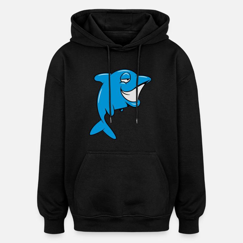 delfin witzig - Oversized Unisex Hoodie - Schwarz