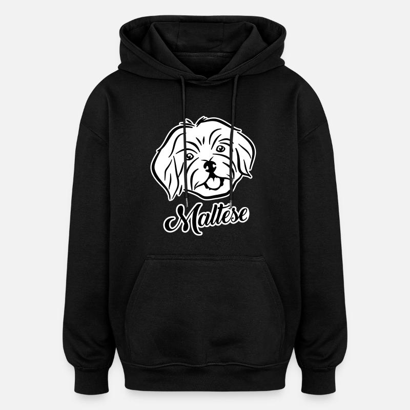 Bichon - Sweat à capuche oversize unisexe - noir