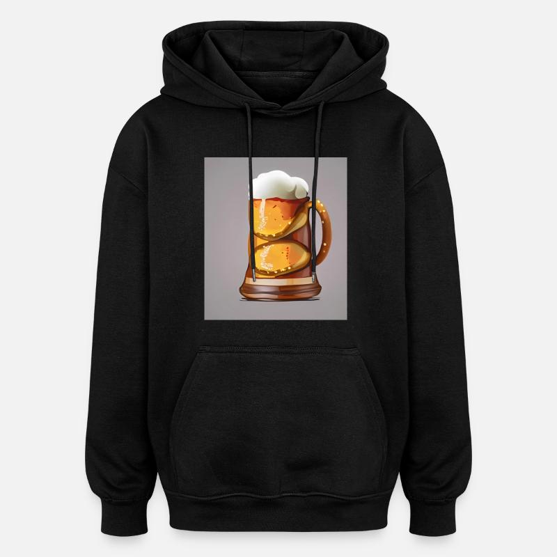 Brezelbier - Oversized Unisex Hoodie - Schwarz