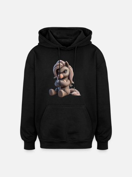 Pony grim 1 - Oversized Unisex Hoodie - black