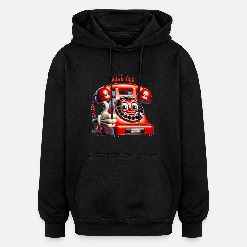 téléphone parlant - Sweat à capuche oversize unisexe - noir