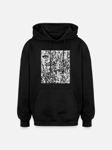Eye in abstraction - Oversized Unisex Hoodie - black