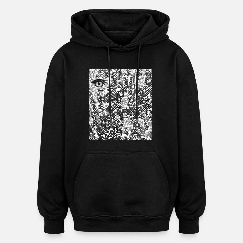 L’œil dans l’abstraction - Sweat à capuche oversize unisexe - noir