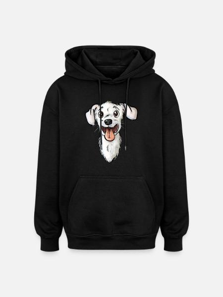 Jack Russell - Oversized Unisex Hoodie - black