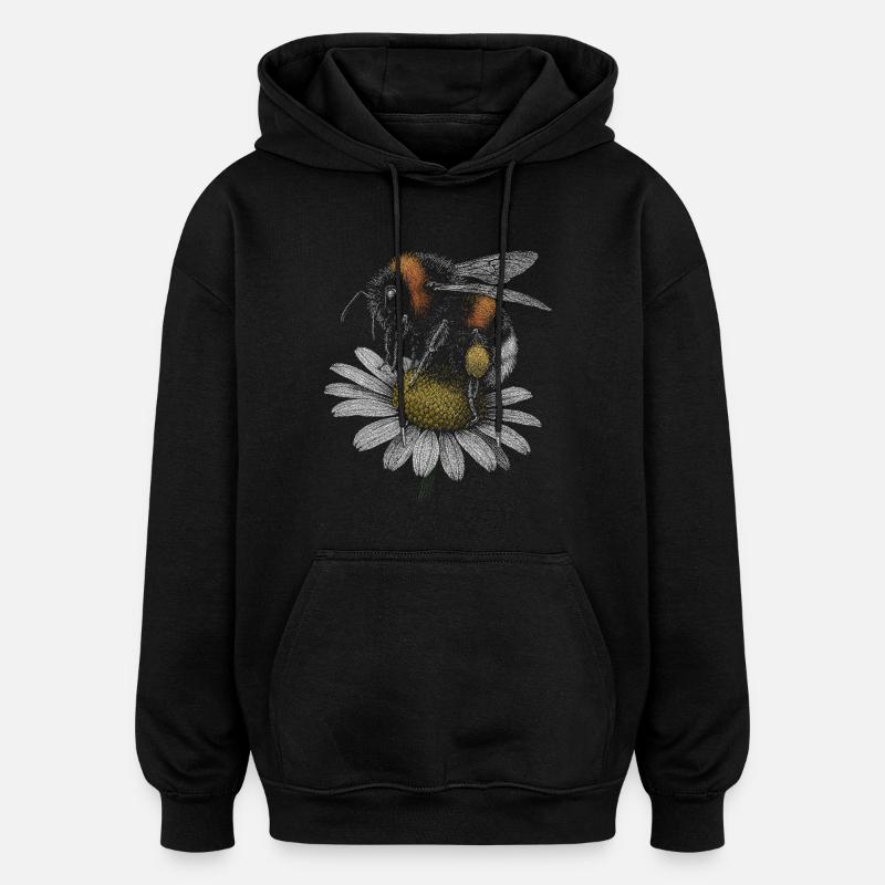 Bourdon - Sweat à capuche oversize unisexe - noir