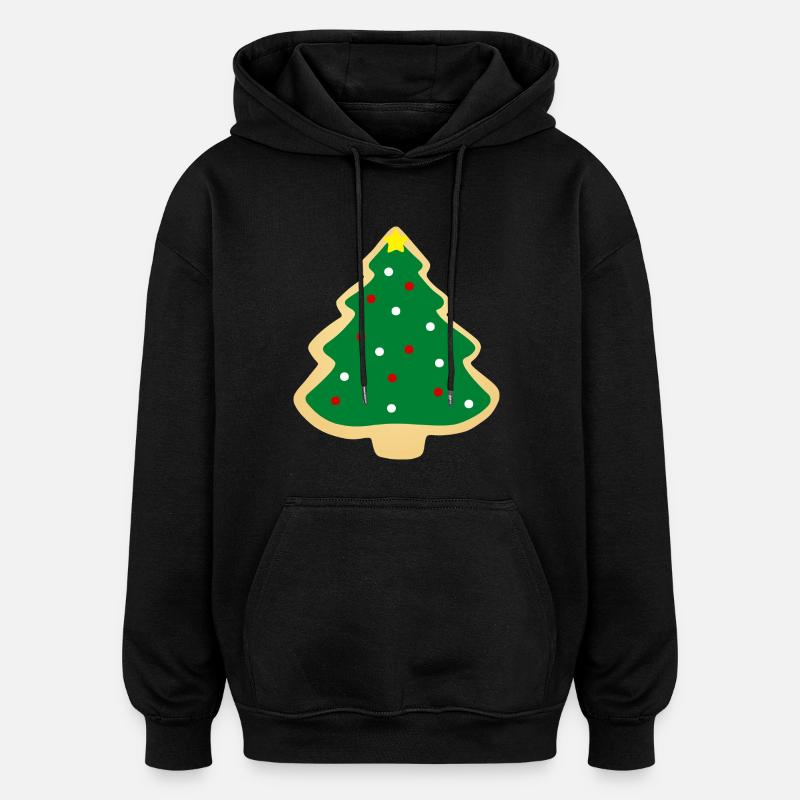 Biscuit sapin de Noël - Sweat à capuche oversize unisexe - noir