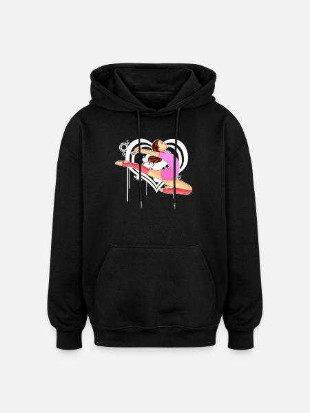 Gymnastique - Gymnaste - Athlétisme - Sweat à capuche oversize unisexe - noir