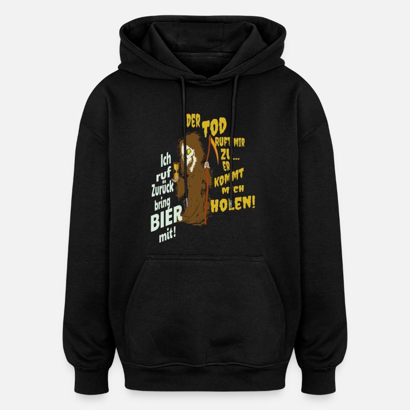 Funny grim reaper - Oversized Unisex Hoodie - black