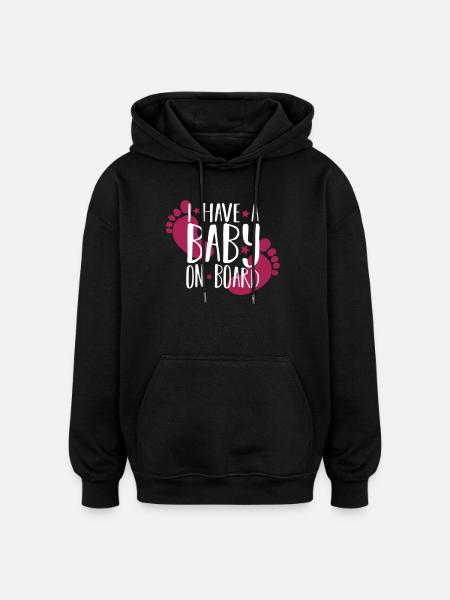 Bébé à bord - Sweat à capuche oversize unisexe - noir