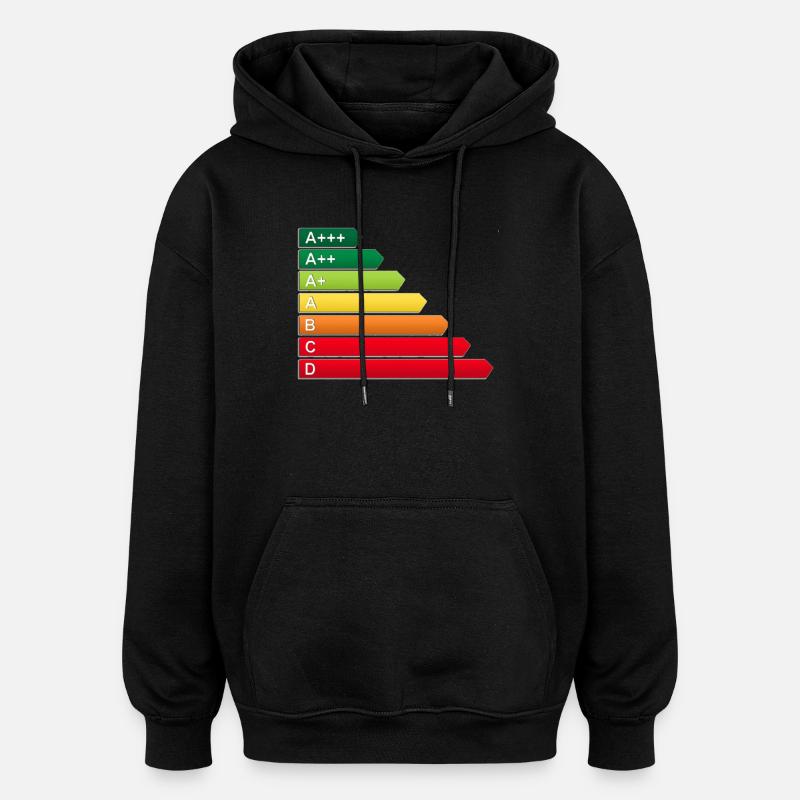 SF Energieetikett - Oversized Unisex Hoodie - Schwarz