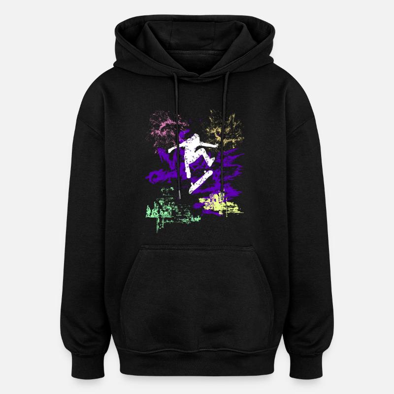 Patineur - Sweat à capuche oversize unisexe - noir