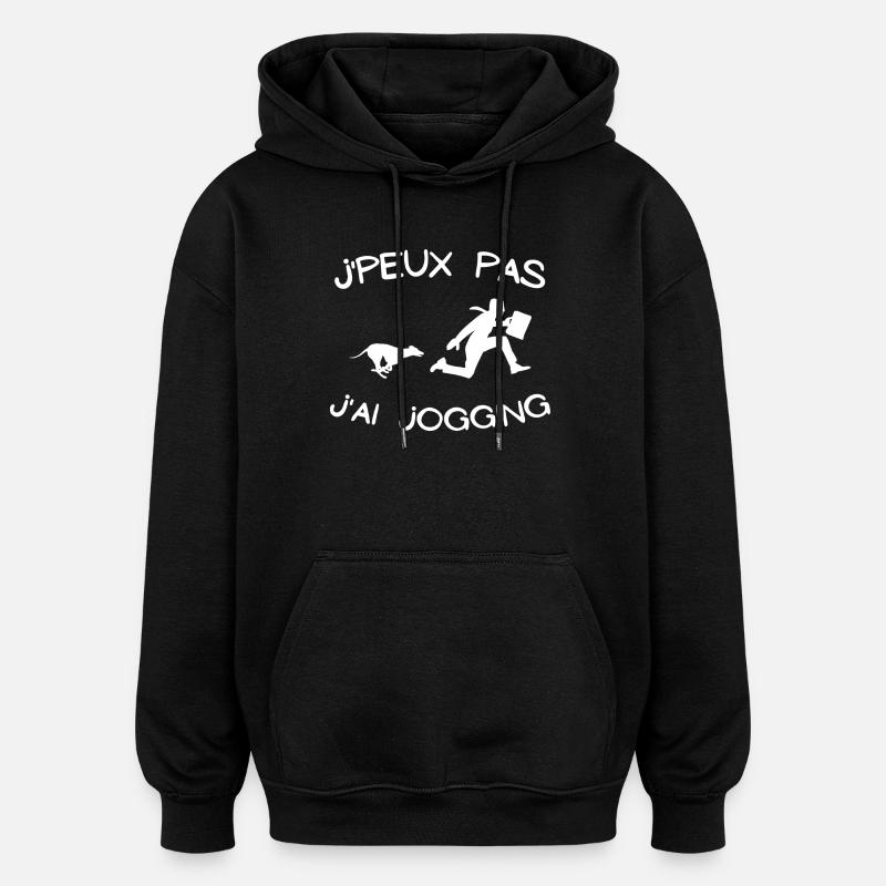 jogging, footing, running - Sweat à capuche oversize unisexe - noir