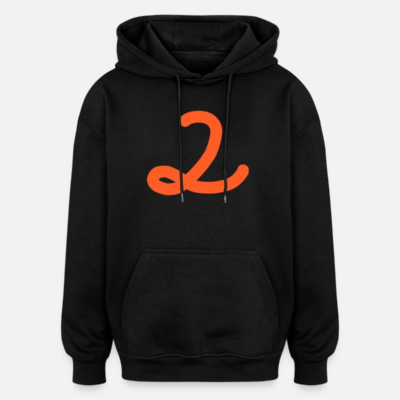 2 Numéro deux - Sweat à capuche oversize unisexe - noir