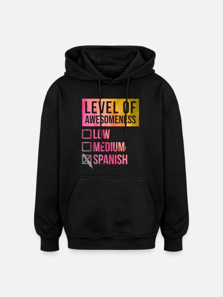 Espagnol - Sweat à capuche oversize unisexe - noir
