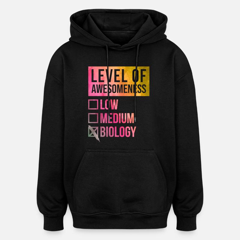 biologie - Sweat à capuche oversize unisexe - noir