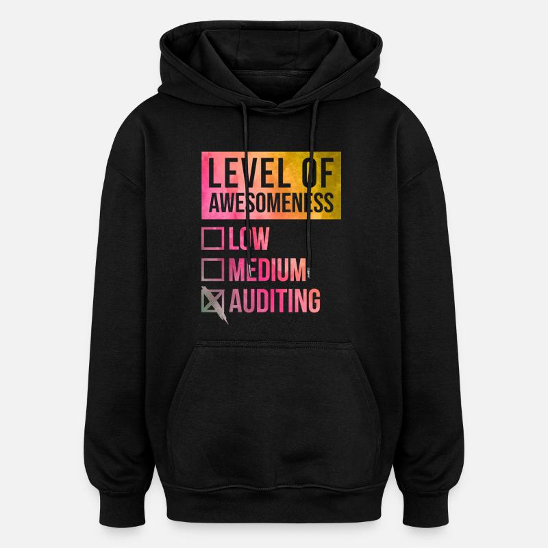Audit - Sweat à capuche oversize unisexe - noir