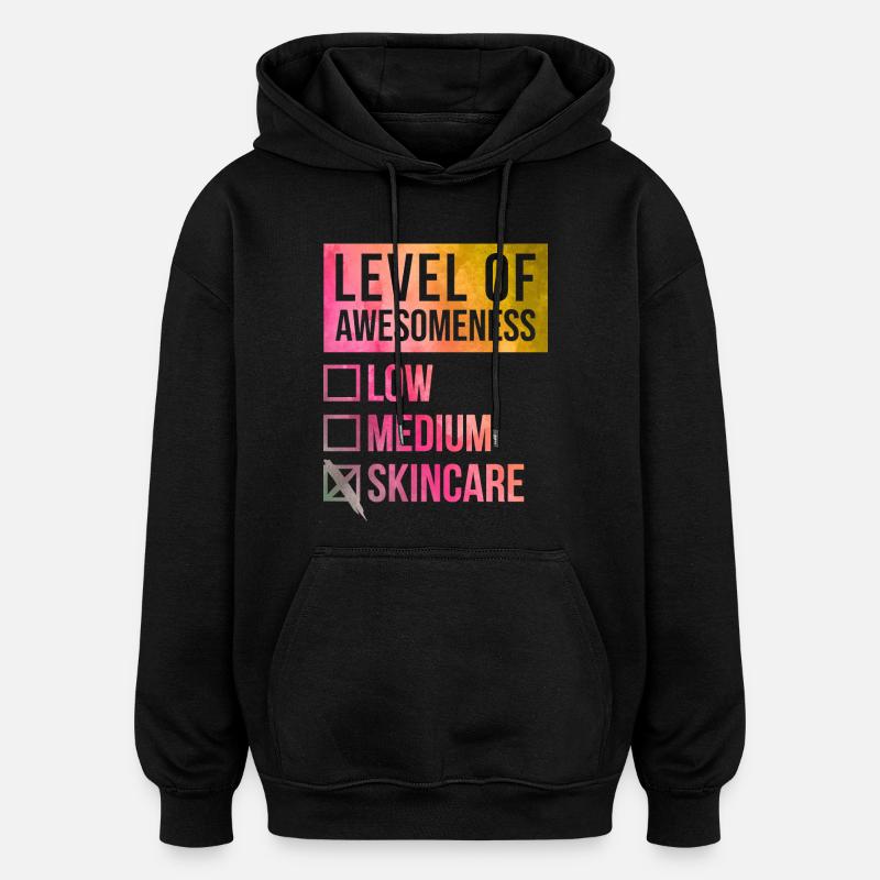 Hautpflege - Oversized Unisex Hoodie - Schwarz