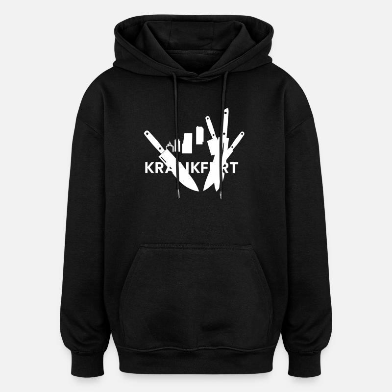Francfort = Krankfurt - Sweat à capuche oversize unisexe - noir