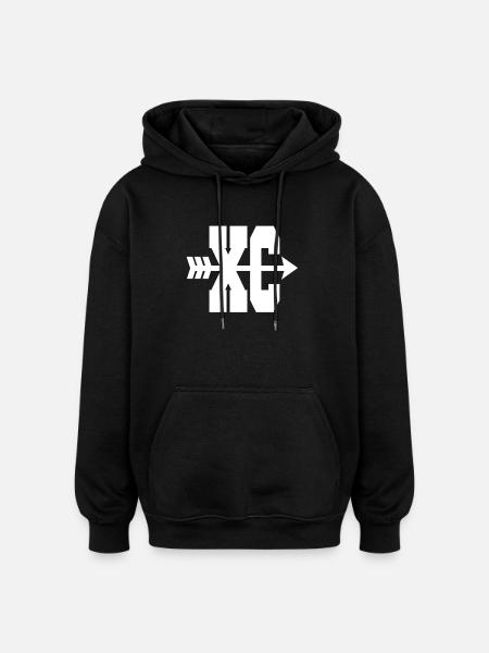 XC CROSS COUNTRY - Oversized Unisex Hoodie - black
