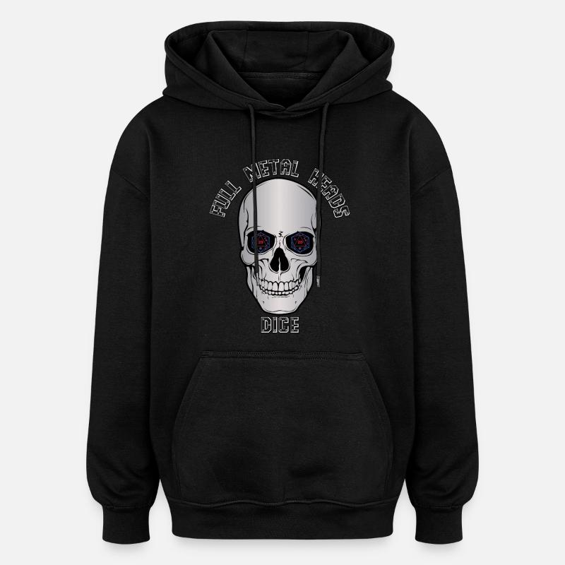 Full Metal Skull Cube Eyes - Oversized Unisex Hoodie - black