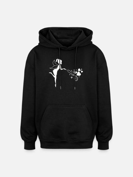 Fairytale fairy with heart magic - Oversized Unisex Hoodie - black