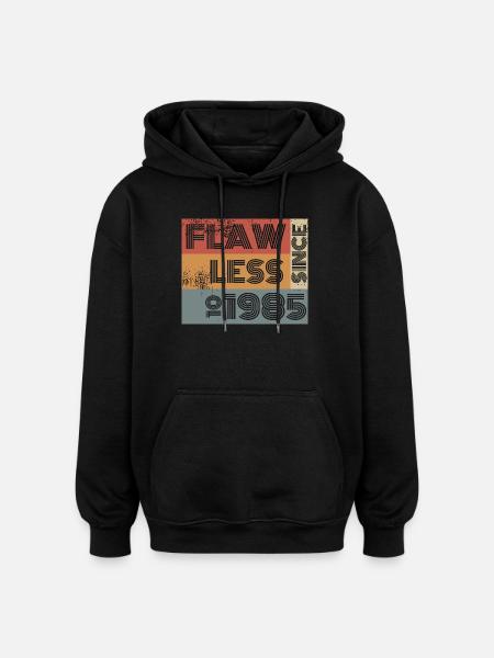40th Birthday Flawless since 10/1985 - Oversized Unisex Hoodie - black