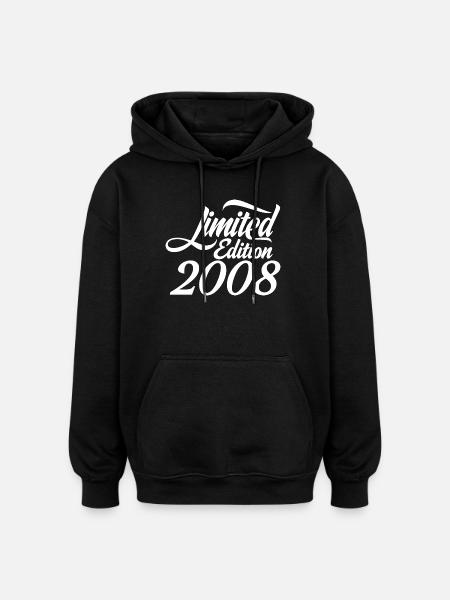 Limited Edition 2008 Retro Edition Lettering - Oversized Unisex Hoodie - black